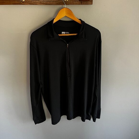MEC Men's XL Long Sleeve Light Weight 1/2 Zip Black - Picture 1 of 9